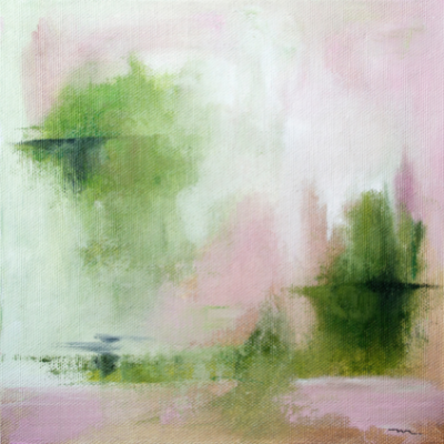 Abstracto verde rosa 3